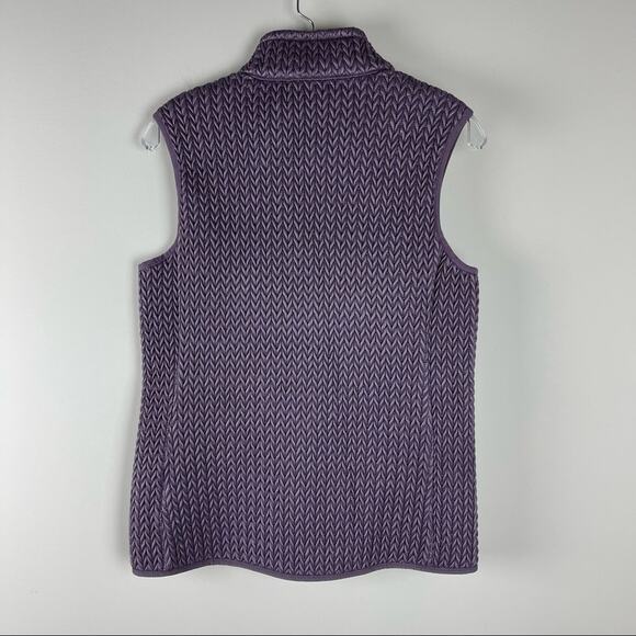 DKNY purple full zip quilted nylon high neck vest medium - Picture 5 of 7